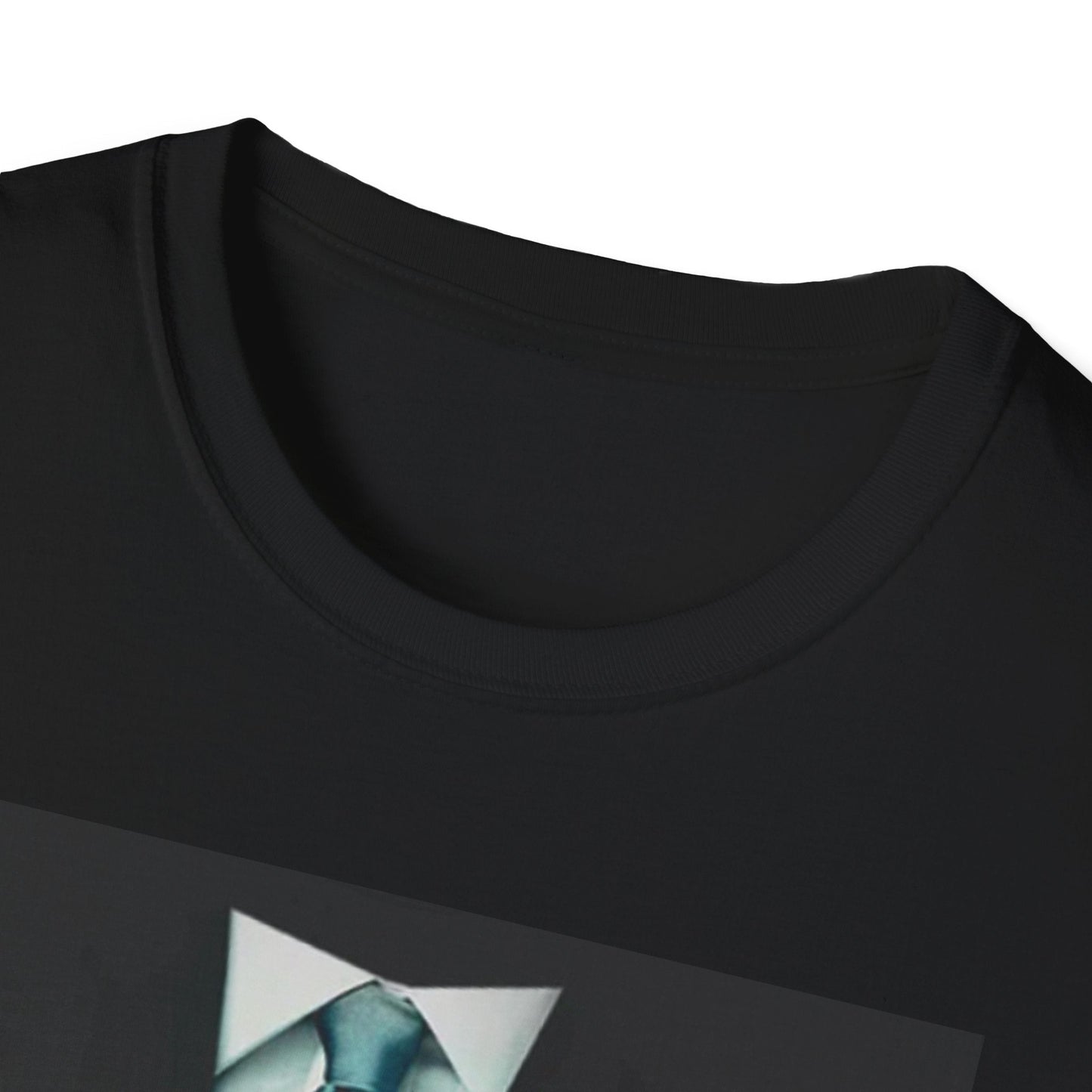 Collar and print detail on the black Eminem TDOSS Casket T-shirt