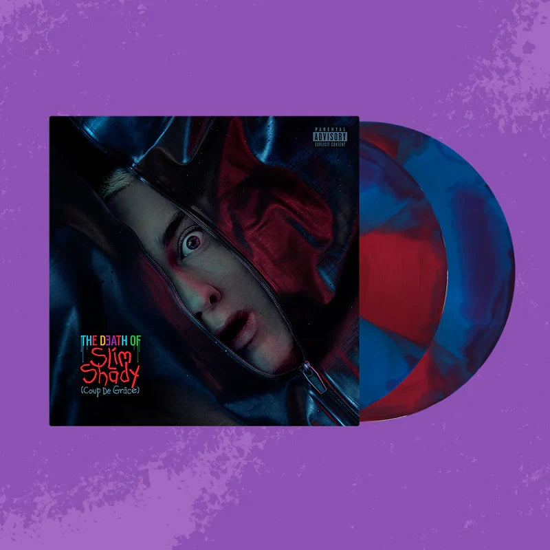 Eminem The Death of Slim Shady Coup de Grace marble vinyl in blue and red with sleeve