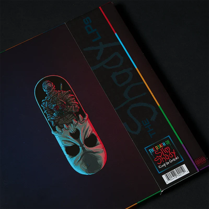 The Shady LPs Eminem box set spine and cover detail with holographic edge