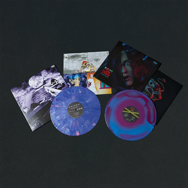 The Shady LPs Eminem vinyl collection with multiple sleeves and coloured records