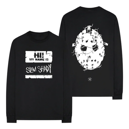 Millinsky x Eminem Concrete Mask long sleeve in black, front name tag and hockey mask back